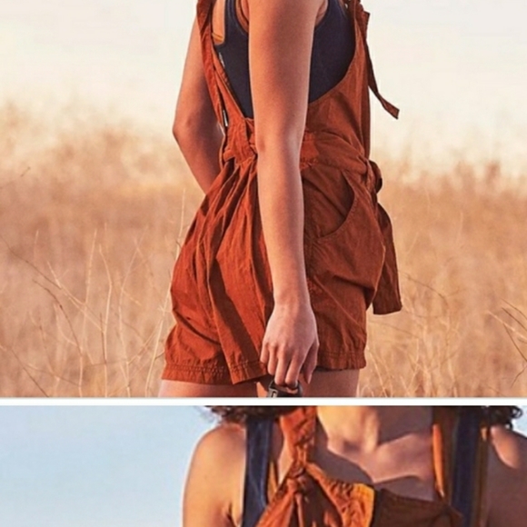 FREE PEOPLE ROMPER-ISLAND BOUND TAN - Picture 2 of 2